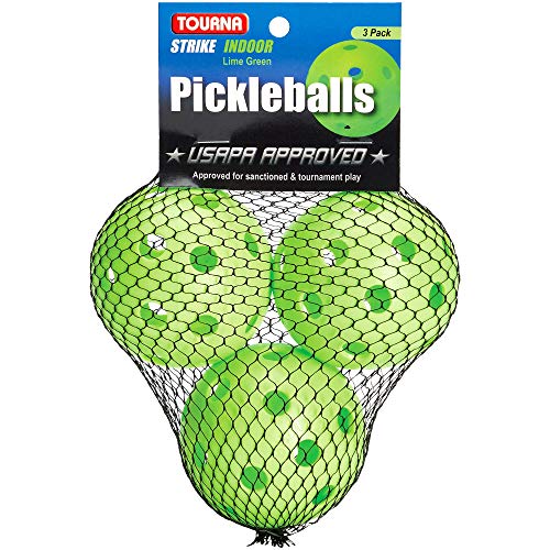 Tourna Strike Indoor Pickleballs - color: 3 Pack Lime Green