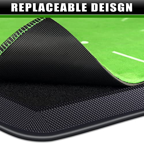 CHAMPKEY Heavy-Duty Golf Hitting Mat - Swing Path Feedback Golf Practice Mat - Ideal for Indoor and Outdoor Training - size: 13" x 17", style: Golf Mat with 3 Pads