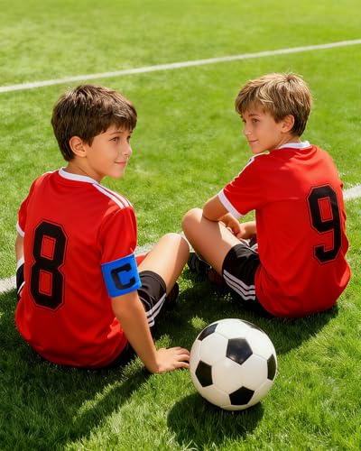 Captain's Armband Soccer Football Rugby Captain Armbands for Youth and Adult,Anti-Drop Design - Pack of 6 - color: 6 Blue