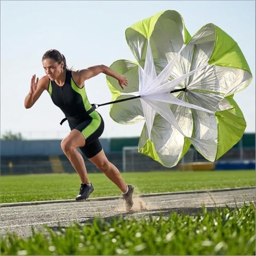 Football Kick Trainer Parachute Resistance with Adjustable Waist Strap for Youth Field, Backyard, Speed and Power Drills - color: Green