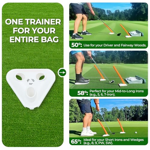 Golf Swing Training Aid - Alignment Discs & Rods | Corrects Setup, Posture, Swing Plane & Path to Fix Slice and Hook | Achieve Consistent Contact, Increase Distance & Accuracy
