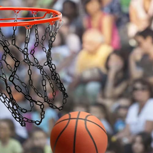 Basketball Net Replacement Heavy Duty,Resin Material, Anti-Rust Use Indoor Outdoor Standard 12-Ring Basketball Hoop - style: Black