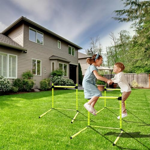 Adjustable Hurdles with Carring Bags, Detachable Agility Training Equipment with Scale, Football Practice Hurdle, Indoor & Outdoor Jumping Speed Hurdles for Athletes, Soccer, Basketball