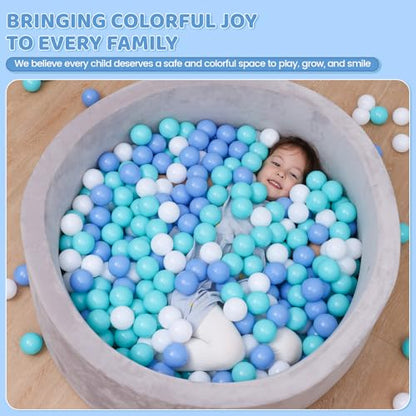 MoonxHome Ball Pit Balls for Toddlers, BPA Free Crush Proof Plastic Toy Balls for Ball Pit, Children's Pool Water Toys, Macaron Ocean Balls for Play Tent 2.15 Inch Pack of 100 200 500 800 1000 - color: M-green&blue