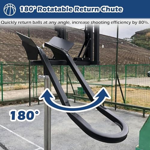 Shootaround Freestanding Basketball Hoops Metal Ball Return Attachment 180° Rotating Shooting Trainer Youth Adult Gym Home Basketball Basketball Racks