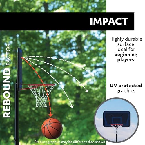 Lifetime 44-Inch Portable Basketball Hoop, Telescoping Adjustable Height 7.5-10 ft, Impact Backboard