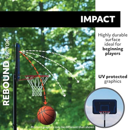 Lifetime 44-Inch Portable Basketball Hoop, Telescoping Adjustable Height 7.5-10 ft, Impact Backboard