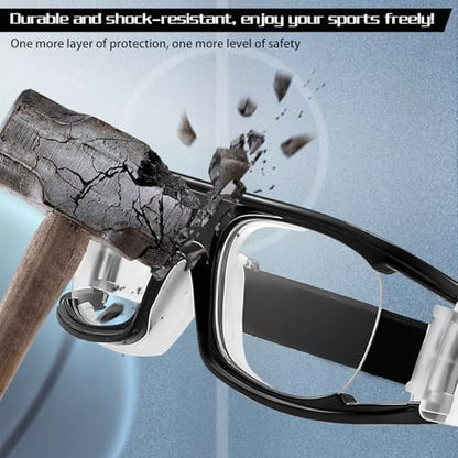 KERHAN Sports Goggles - Anti Fog Protective Eyewear for Racquetball, Basketball-Shatterproof TR90 Frame, Adjustable Strap - color: Black