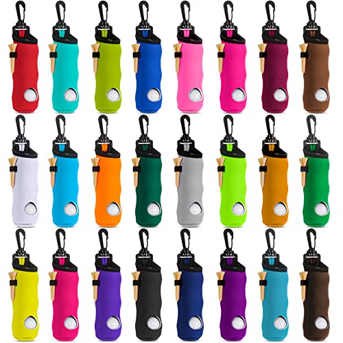 WILLBOND 24 Pcs Golf Ball Carry Bag Tee Holder for Neoprene Pouch Portable with Hook Accessories for Men Women - style: Classic