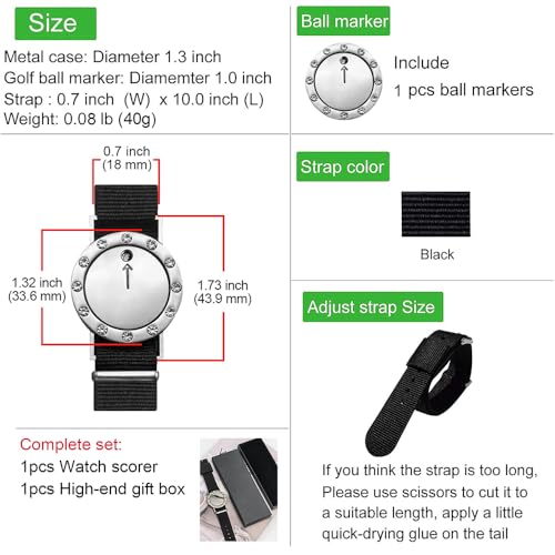 Golf Score Counter, Golf Ball Marker with Golf Clicker Counter Bracelet, Golf Ball Markers, Golf Accessories, Golf Gifts for Men Golfers