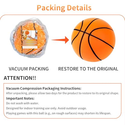 Silent Basketball Size 7 (29.5") 2026 New Dribble Dream Silent Basketball, Grooved Airless Foam Technology for Soundless for Foam Indoor Training Ball for Various Indoor Activities
