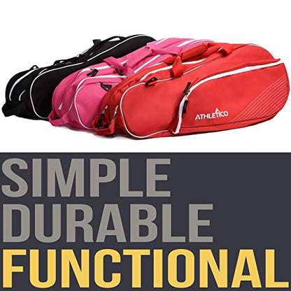 Athletico Tennis Bag and Racketball Bag - Tennis Bags for Women and Men to Hold Tennis Racket, Racquetball Racket, Pickleball Paddles and Other Equipment or Gear - color: Pink