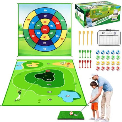 LYDARZ Battle Golf Game Chipping Practice Mat, Perfect for Chipping and Swing Training, Backyard Games Golf Hitting Mat, Ideal for Golf Parties and Fun Activities - size: Target Disk Pattern: 4A
