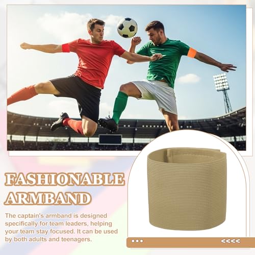 Captain Armbands, Adjustable Leader Arm Bands for Soccer Elastic Team Sport Arm Band-Fitting for Football/Volleyball/Rugby - color: Brown