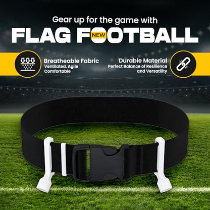 Gameday Flag Football Set – Kits for 2–14 Players w/Belts, Agility Cones & Carry Bag – Available in Multi Colors & Sizes