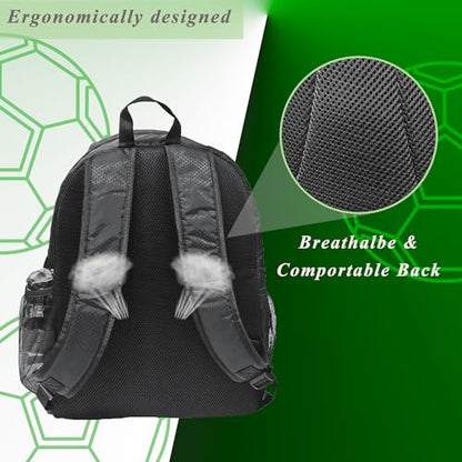 Soccer Bag, Basketball Backpack, Sports Equipment Bag with Shoes and Ball Compartment Holds Sneaks, Helmet, Basketball, Football, Vollyball, Gloves - color: Full Black