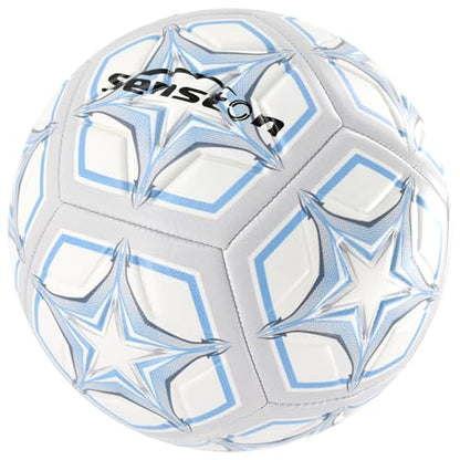 Senston Soccer Ball Size 4 & 5 with Air Pump and Needles - Durable PVC Training Football with Thickened Nylon Winding and Butyl Bladder for Shape Retention - High Value Soccer Set - color: gray, size: size 5