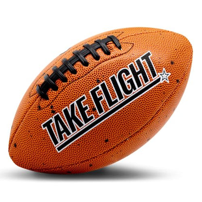 TAKE Flight Flag Football, Official Game Ball (ECO-Leather) - color: CLASSIC BROWN, size: JUNIOR (SIZE 5)