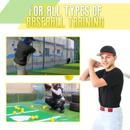 12 Pack Yellow Dimpled Baseballs - Training Ball Practice Baseball - 9 inch Pitching Machine Baseballs - Perfect for Pitching, Hitting, Batting, and Fielding