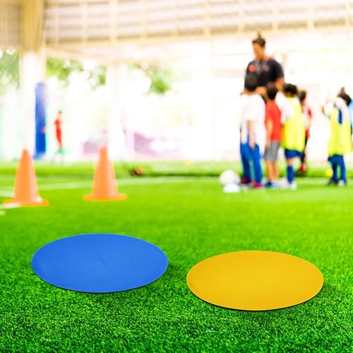 18pcs Football Training Spot Markers Set, 23cm Flat Round Soccer Spot Markers, Training Discs for Field Marking, Gym, Backyard, and Classroom Practice