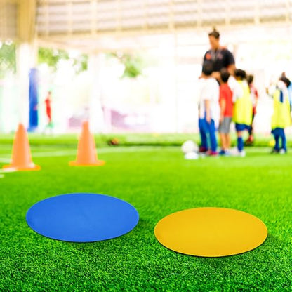 18pcs Football Training Spot Markers Set, 23cm Flat Round Soccer Spot Markers, Training Discs for Field Marking, Gym, Backyard, and Classroom Practice