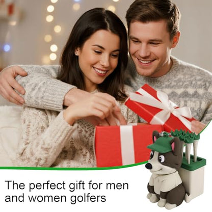 Penitue Caddie Golf Tee Holder, Including 8 Golf Ball Tees Creative Cute Cat Holder Set for Women Men Golfers Attaching to Backpack Shoulder Bag Belt