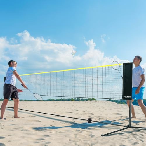 VEVOR Badminton Net, Height Adjustable Volleyball Net, Wide Foldable Pickleball Net, Portable Easy Setup Tennis Net Set with Poles, Stand and Carry Bag, for Kids Backyard Game Indoor Outdoor Use - size: 20 ft