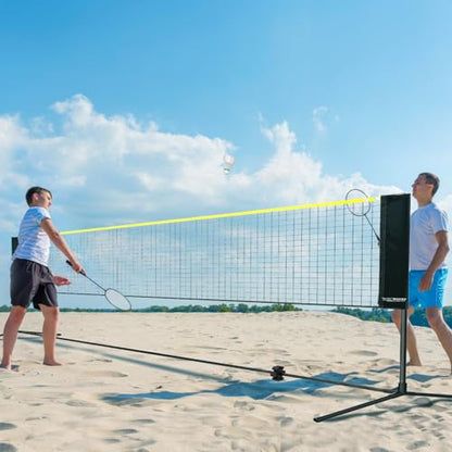 VEVOR Badminton Net, Height Adjustable Volleyball Net, Wide Foldable Pickleball Net, Portable Easy Setup Tennis Net Set with Poles, Stand and Carry Bag, for Kids Backyard Game Indoor Outdoor Use - size: 20 ft
