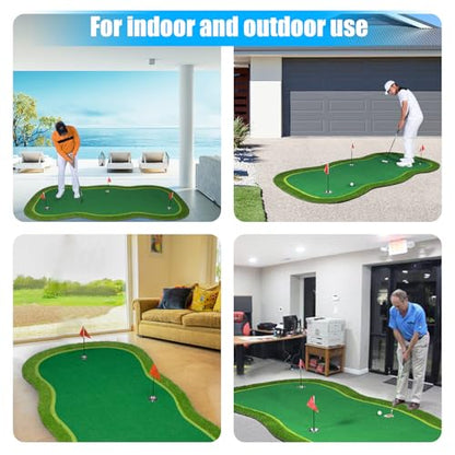 Golf Putting Green/Mat-Golf Training Mat- Professional Golf Practice Mat- Green Long Challenging Putter for Indoor/Outdoor - style: 4.8x8ft mat