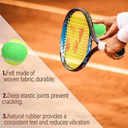 URBEST Tennis Ball 12 Packs Training Tennis Balls Practice Balls for Novice Player, Pet Dog Playing Balls with Mesh Carry Bag - color: Yellow-green