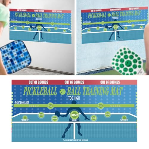 Portable Pickleball Training Pad with Rebound Board – 35"x70" Weather-Resistant Practice Mat for Indoor/Outdoor Drills, Easy-Install Solo Hitting Aid