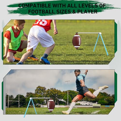 Football Kicking Tee Stand, Premium Field Goal Kickoff Holder Equipment, Professional Kick Goal Posts Gear Compatible with All Football Size, Football Trainer Practice Accessories Gifts - color: Blue, size: 1 PCS