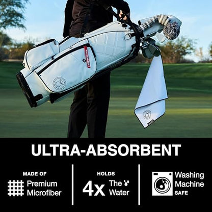 Ghost Golf Magnetic Towel (Greenside) - Premium Ultra-Absorbent Microfiber Golf Towel with Magnet for Golf Carts or Clubs - 18" x 18" Golfing Gear - Waffle Weave Pattern (Red) - color: Red