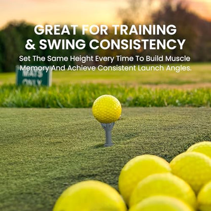 Amy Sport Golf Rubber Tee Adjustable Value 3 or 6 Pack, Unbreakable Durable Tee for Mat Driving Range Indoor Simulator, Adjustable Height from 2.1" to 2.9"