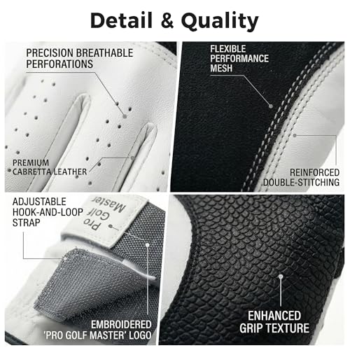 Golf Wrist Training Glove, Golf Grip Trainer - Glove Men Left Hand, Wrist Brace for Eliminate Slices Hooks, Swing Training Aid - Improve Wrist & Grip Position for Right-Handed Beginners