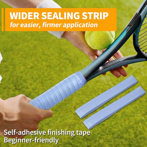 2 Pcs Tennis Racket Grip Tape, Dry Tennis Overgrip Tape, Anti-Slip Absorbent Grip, Racket Overgrip Tape - color: Sky Blue, size: Textured-43.3"x1"x0.03"