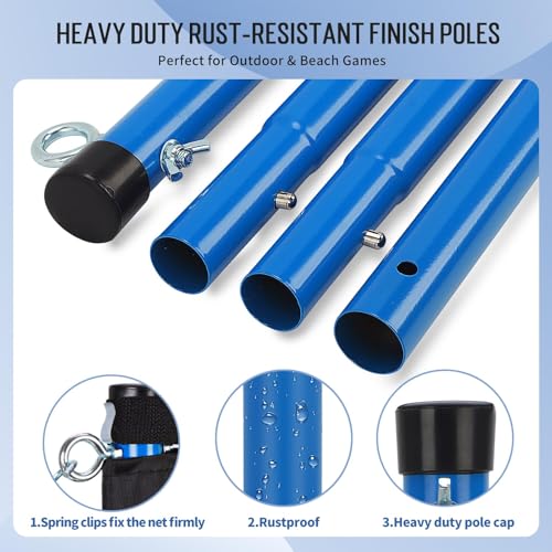 Portable Volleyball & Badminton Combo Net Set for Backyard Beach with 2 Nets (20ft and 32ft), Adjustable Poles, PU Volleyball, Aluminum Rackets and Carry Bag, Quick Setup & Durable