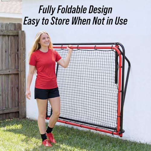 Haokelball 6 x 4 FT Soccer Goal for Backyard, 2-in-1 Metal Soccer Goal with Adjustable Rebounder Net, Heavy-Duty Steel Frame, Includes Agility Ladder & Cones, Soccer Training Equipment for Kids Teens