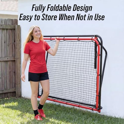 Haokelball 6 x 4 FT Soccer Goal for Backyard, 2-in-1 Metal Soccer Goal with Adjustable Rebounder Net, Heavy-Duty Steel Frame, Includes Agility Ladder & Cones, Soccer Training Equipment for Kids Teens