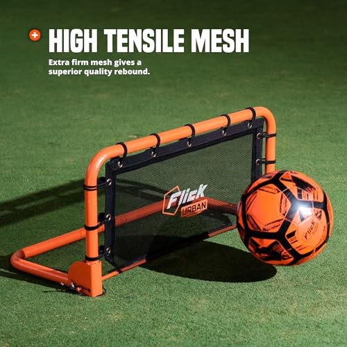 Flick Urban Mini Wall Soccer Rebounder - Portable Football Rebounder Net - Soccer Training Equipment Designed to Improve Your Soccer Training with Multi-Sport Functionality - 66cm x 31cm