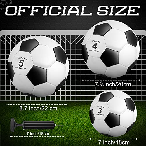 HyDren 8 Pcs Soccer Balls Bulk with Pump Deflated Official Size Sport Soccer Ball for Kid Adult Game Match Indoor Outdoor Gift for Back to School Sports Game Birthday Party Gift - size: Size 5