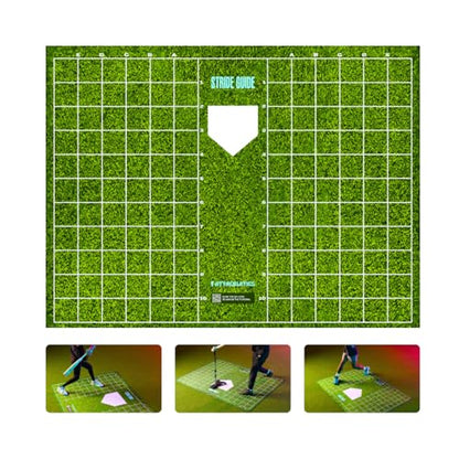 Baseball and Softball Hitting Mat with Batting Stance Alignment Guide - 6 x 5.5 ft. Baseball Stride Baseball Hitting Trainer. Helps Self Correction.