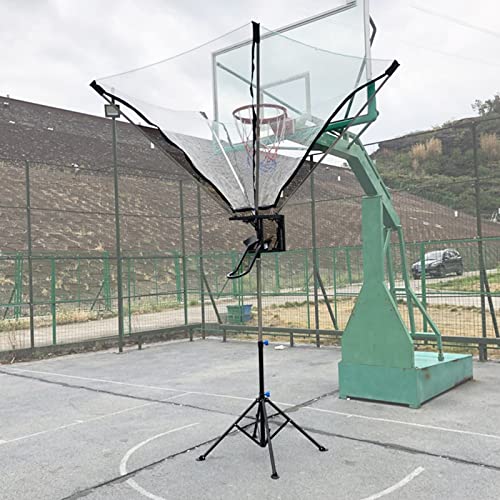 Basketball Hoop Returner Shot Return Apparatus - Metal Shooting Trainer for Time Saving Floor Standing Attachment Aid