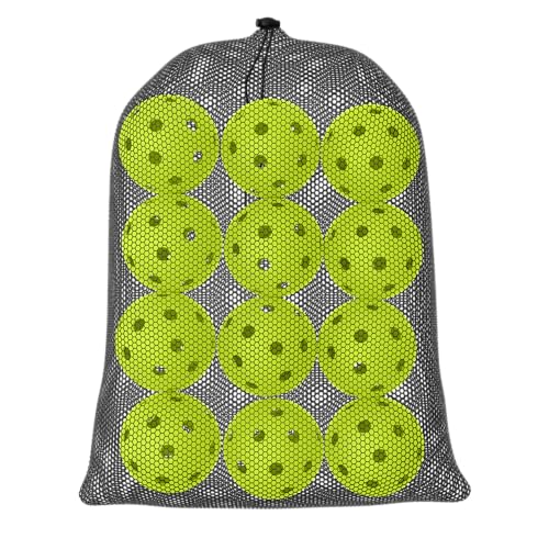 Great Call Athletics | Indoor Pickleballs USA Pickleball Approved Official 26 Hole Balls Sports Tournament Pack Free Mesh Bag - color: Green, style: 12 Pack