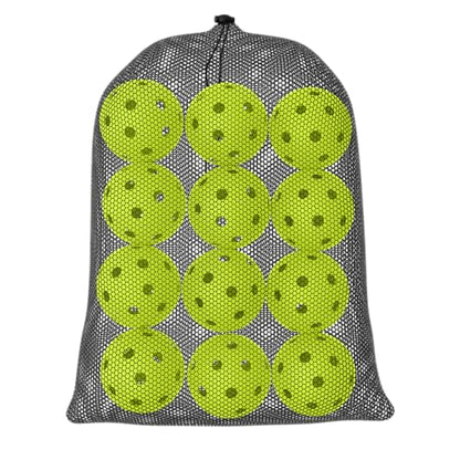 Great Call Athletics | Indoor Pickleballs USA Pickleball Approved Official 26 Hole Balls Sports Tournament Pack Free Mesh Bag - color: Green, style: 12 Pack