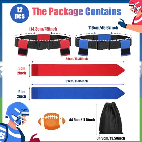 16 Pcs Flag Football Belts, Adjustable Flag Football Set with Flags, Suitable