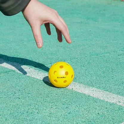 Indoor 26-Hole Pickleball Balls – Soft Bounce & Precision Flight for Gym & Hardwood – High Visibility, 12-Pack - color: YELLOW