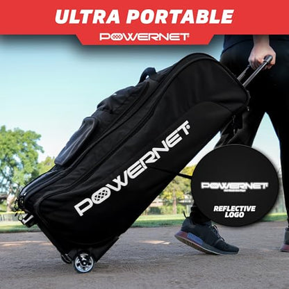 PowerNet Optimus Catcher's Bag, Rolling Equipment Bag Holds All Baseball & Softball Gear, 7 Internal Bat Sleeves, Cleat Compartment, Personalization Panel & Hooks - style: Optimus Catcher's Gear Bag