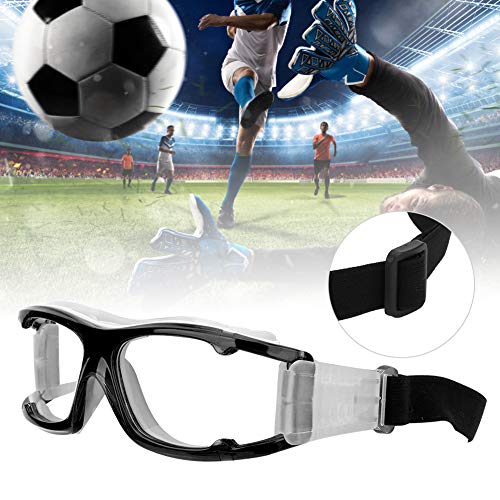 Basketball Training Goggles Frame, Protective Sports Glasses with AntiFog AntiScratch Windproof Lenses Adjustable Strap for Cycling Football Hiking Climbing (Black)