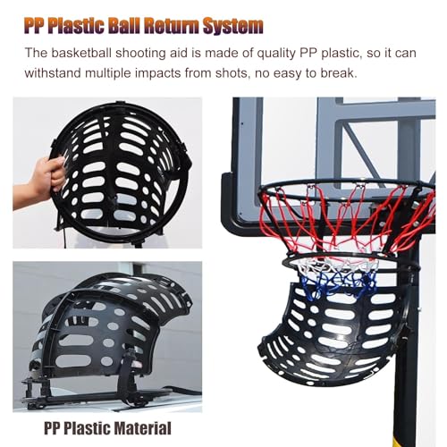 Basketball Shooting Machine 360 Degree Rotatable Basketball Ball Returner, Portable Basketball Shot Returner, Basketball Return Attachment for Hoop Automatic